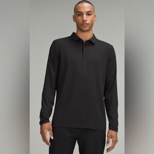 Men's Black Long Sleeve Polo Shirt